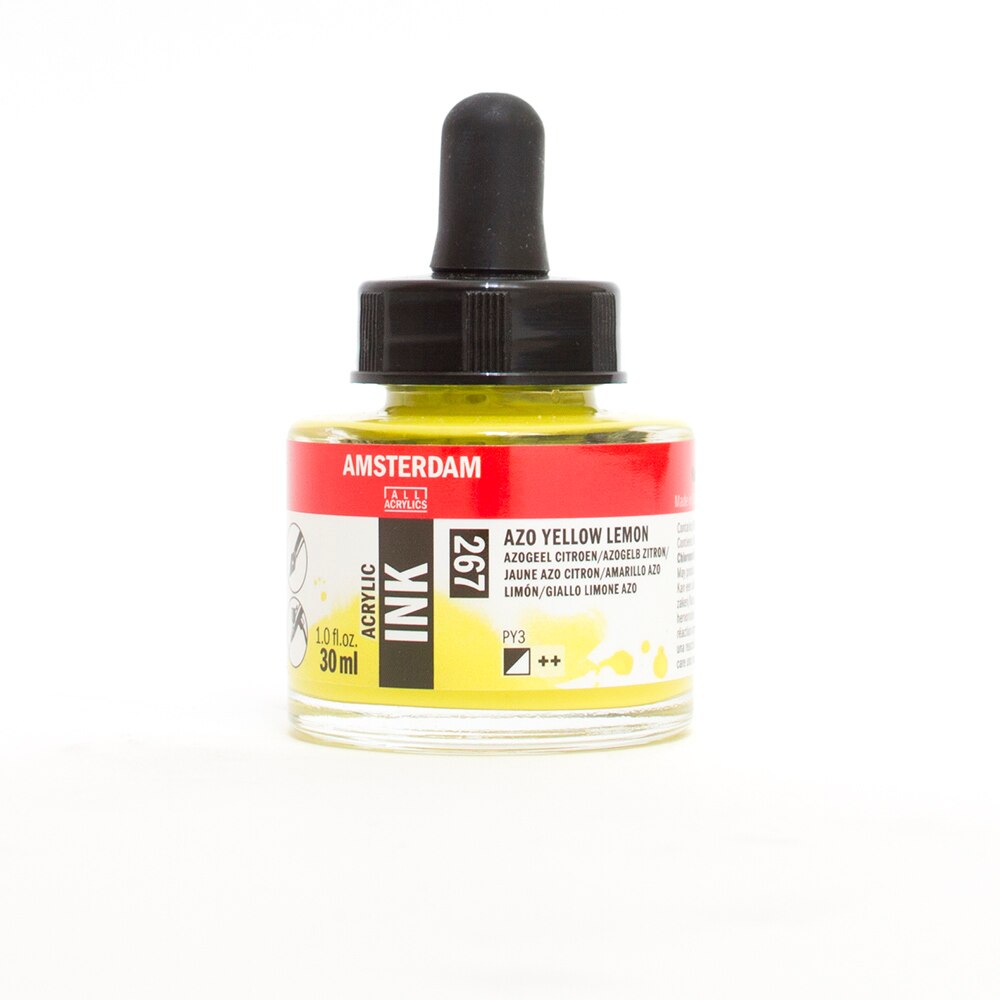 Amsterdam, Acrylic, Ink, 30ml, Azo Lemon Yellow